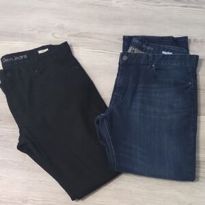 2 Pairs Calvin Klein Jeans Slim 36 Dark Denim Pants And Black Jeans